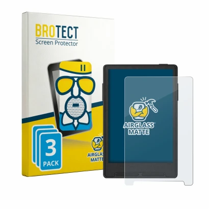 Front side of a product packaging with the brand logo BROTECT. Next to it is the device Xteink X3 shown with the corresponding