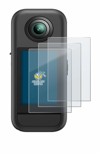 Image of the device Akaso 360 with a wide variety of screen protectors.
