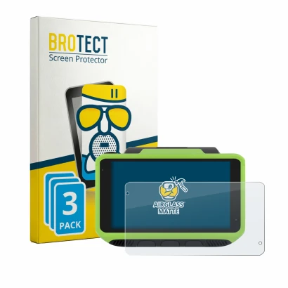 Front side of a product packaging with the brand logo BROTECT. Next to it is the device Zebra WT6400 shown with the correspond