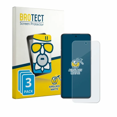 Front side of a product packaging with the brand logo BROTECT. Next to it is the device Honor X7e shown with the corresponding