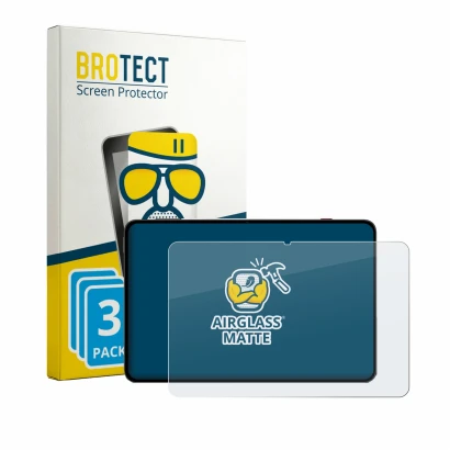 Front side of a product packaging with the brand logo BROTECT. Next to it is the device RedMagic Astra 2 shown with the corres