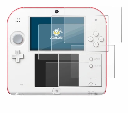 Image of the device Nintendo 2DS with a wide variety of screen protectors.