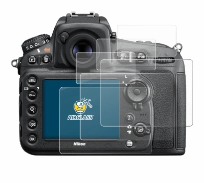 Image of the device Nikon D810 with a wide variety of screen protectors.