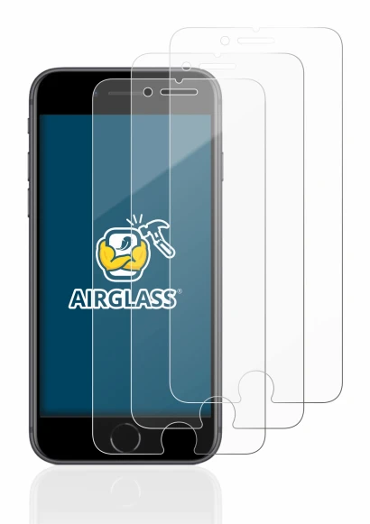 Image of the device Apple iPhone 8 with a wide variety of screen protectors.