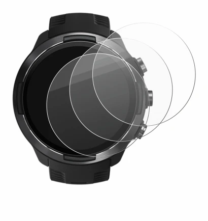 Image of the device Suunto 9 with a wide variety of screen protectors.