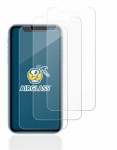 Image of the device Apple iPhone XR with a wide variety of screen protectors.