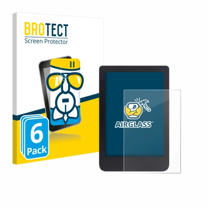 Front side of a product packaging with the brand logo BROTECT. Next to it is the device Tolino Shine 3 shown with the correspo