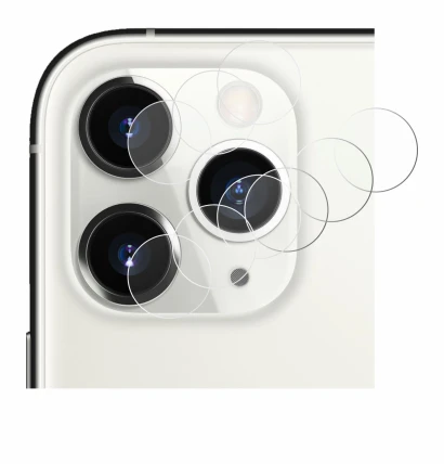 Image of the device Apple iPhone 11 Pro (ONLY Camera Lens) with a wide variety of screen protectors.