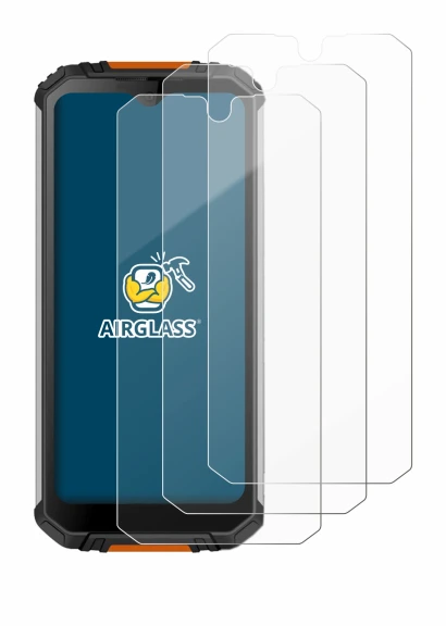 Image of the device Oukitel WP6 with a wide variety of screen protectors.