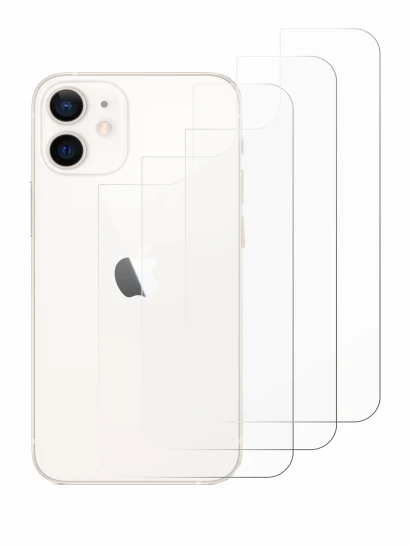 Image of the device Apple iPhone 12 mini (Back) with a wide variety of screen protectors.