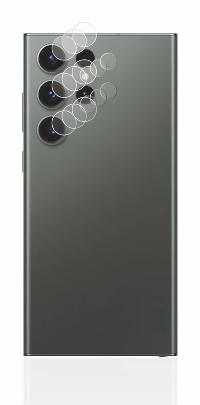 Image of the device Samsung Galaxy S23 Ultra (ONLY Camera Lens) with a wide variety of screen protectors.