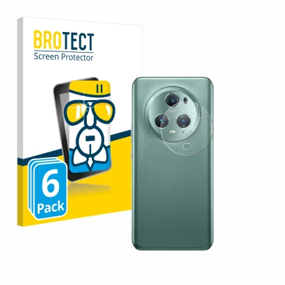 Front side of a product packaging with the brand logo BROTECT. Next to it is the device Honor Magic 5 Pro (ONLY Camera Lens) s