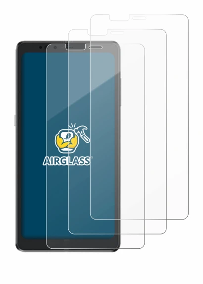 Image of the device Hisense A9 with a wide variety of screen protectors.