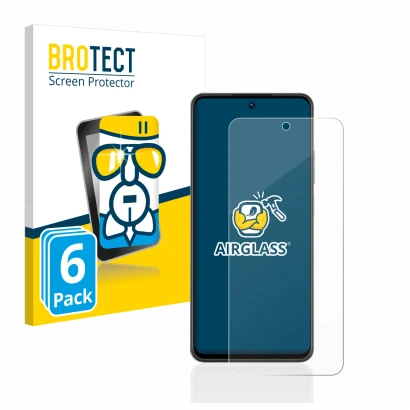 Front side of a product packaging with the brand logo BROTECT. Next to it is the device realme C55 shown with the correspondin