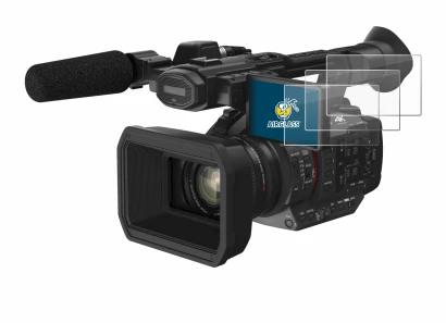 Image of the device Panasonic HC-X2 with a wide variety of screen protectors.