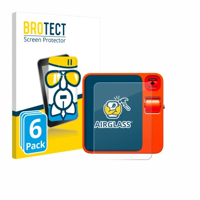 Front side of a product packaging with the brand logo BROTECT. Next to it is the device rabbit r1 shown with the corresponding