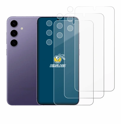 Image of the device Samsung Galaxy S24 (Front+Camera) with a wide variety of screen protectors.