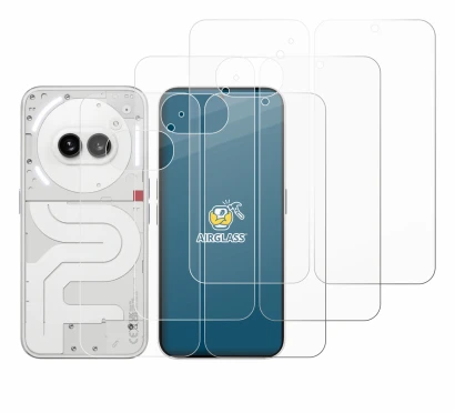 Image of the device Nothing Phone (2a) (Front+Back) with a wide variety of screen protectors.