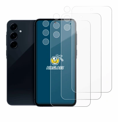 Image of the device Samsung Galaxy A35 5G (Front+Camera) with a wide variety of screen protectors.