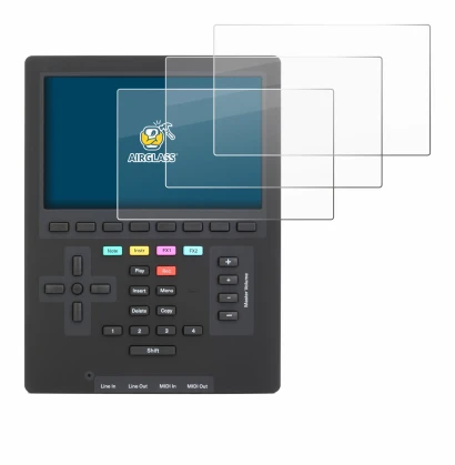 Image of the device Polyend Tracker Mini with a wide variety of screen protectors.