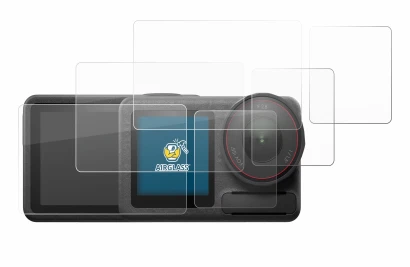 Image of the device DJI Osmo Action 5 Pro with a wide variety of screen protectors.