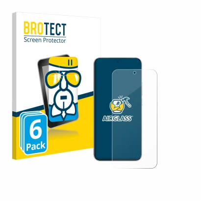 Front side of a product packaging with the brand logo BROTECT. Next to it is the device Honor Magic 7 shown with the correspon