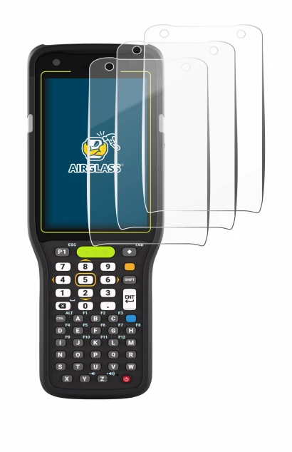Image of the device Zebra MC3400 with a wide variety of screen protectors.