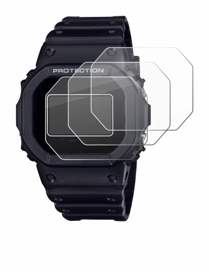 Image of the device Casio G-Shock DW-5600RL-1 with a wide variety of screen protectors.