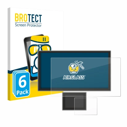 Front side of a product packaging with the brand logo BROTECT. Next to it is the device Icom IC-7760 shown with the correspond