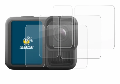 Image of the device GoPro Hero 13 Black Ultra Wide Edition with a wide variety of screen protectors.