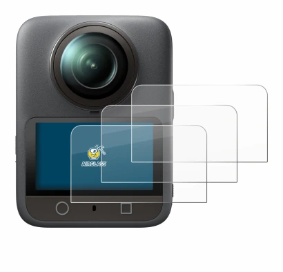 Image of the device DJI Osmo 360 with a wide variety of screen protectors.