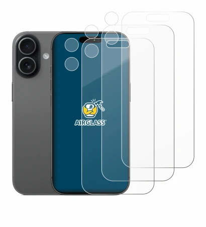 Image of the device Apple iPhone 17 (Front+Camera) with a wide variety of screen protectors.