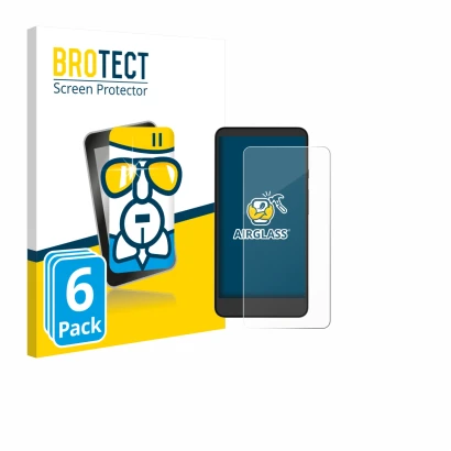 Front side of a product packaging with the brand logo BROTECT. Next to it is the device Xiaomi Moaan InkPalm Mini Plus 2 shown