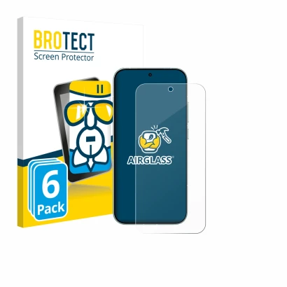 Front side of a product packaging with the brand logo BROTECT. Next to it is the device Xiaomi Redmi Turbo 5 shown with the co