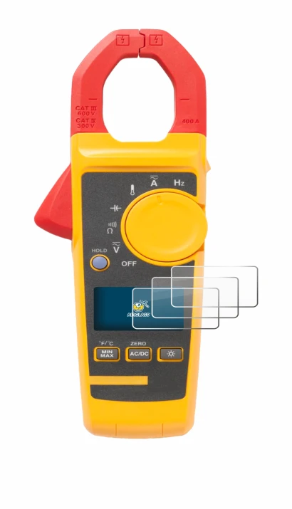 Image of the device Fluke 325 with a wide variety of screen protectors.