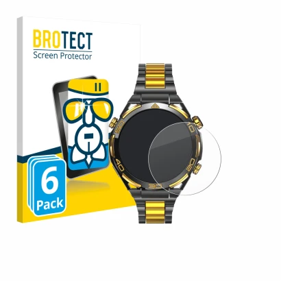 Front side of a product packaging with the brand logo BROTECT. Next to it is the device Blackview W90 Pro shown with the corre