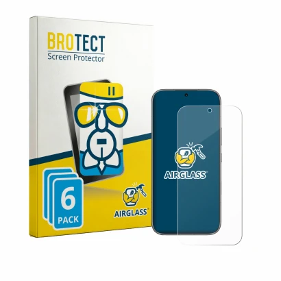 Front side of a product packaging with the brand logo BROTECT. Next to it is the device Honor 600 shown with the corresponding