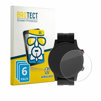 Front side of a product packaging with the brand logo BROTECT. Next to it is the device James R9 shown with the corresponding
