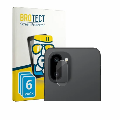 Front side of a product packaging with the brand logo BROTECT. Next to it is the device OnePlus 15R (ONLY Camera Lens) shown w