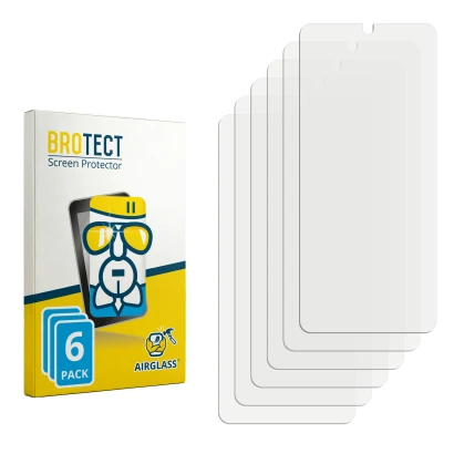 Front side of a product packaging with the brand logo BROTECT. Next to it is the corresponding screen protector.