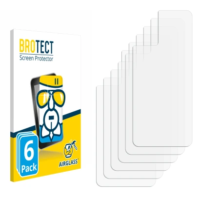 Front side of a product packaging with the brand logo BROTECT. Next to it is the corresponding screen protector.
