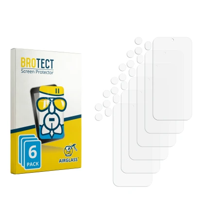 Front side of a product packaging with the brand logo BROTECT. Next to it is the corresponding screen protector.