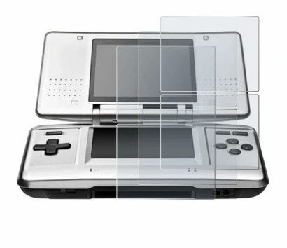 Image of the device Nintendo DS with a wide variety of screen protectors.