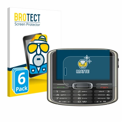 Front side of a product packaging with the brand logo BROTECT. Next to it is the device Nokia 3720 classic shown with the corr