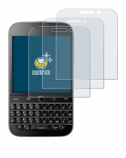 Image of the device Blackberry Classic Q20 with a wide variety of screen protectors.