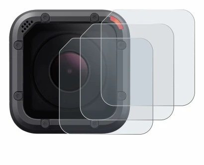 Image of the device GoPro Hero 5 Session Lens (housing) with a wide variety of screen protectors.
