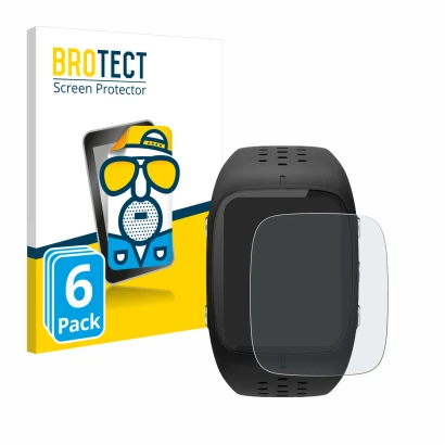 Front side of a product packaging with the brand logo BROTECT. Next to it is the device Polar M430 shown with the correspondin