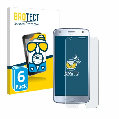 Front side of a product packaging with the brand logo BROTECT. Next to it is the device Motorola Moto X4 shown with the corres