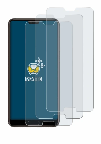 Image of the device Huawei P20 with a wide variety of screen protectors.