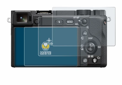 Image of the device Sony Alpha 6400 with a wide variety of screen protectors.